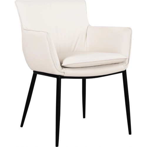 Kani Dining Arm Chair in Frost White & Steel (Set of 2)